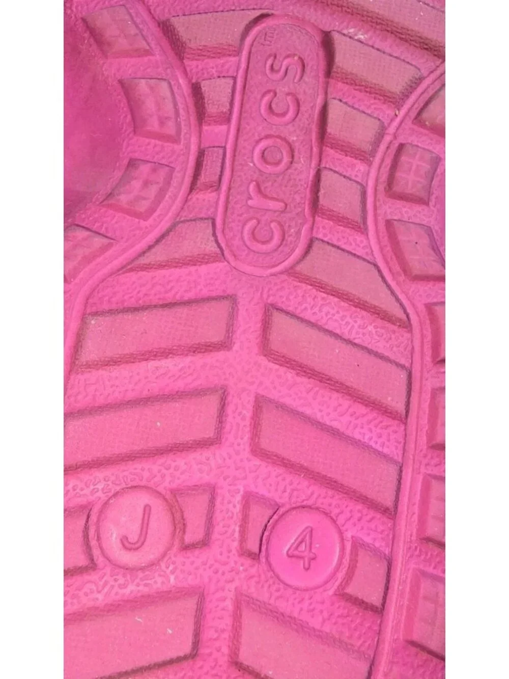 Girls Sparkly Pink Crocs Classic Lined Clog Size J4 With Glitter Finish & Fuzzy